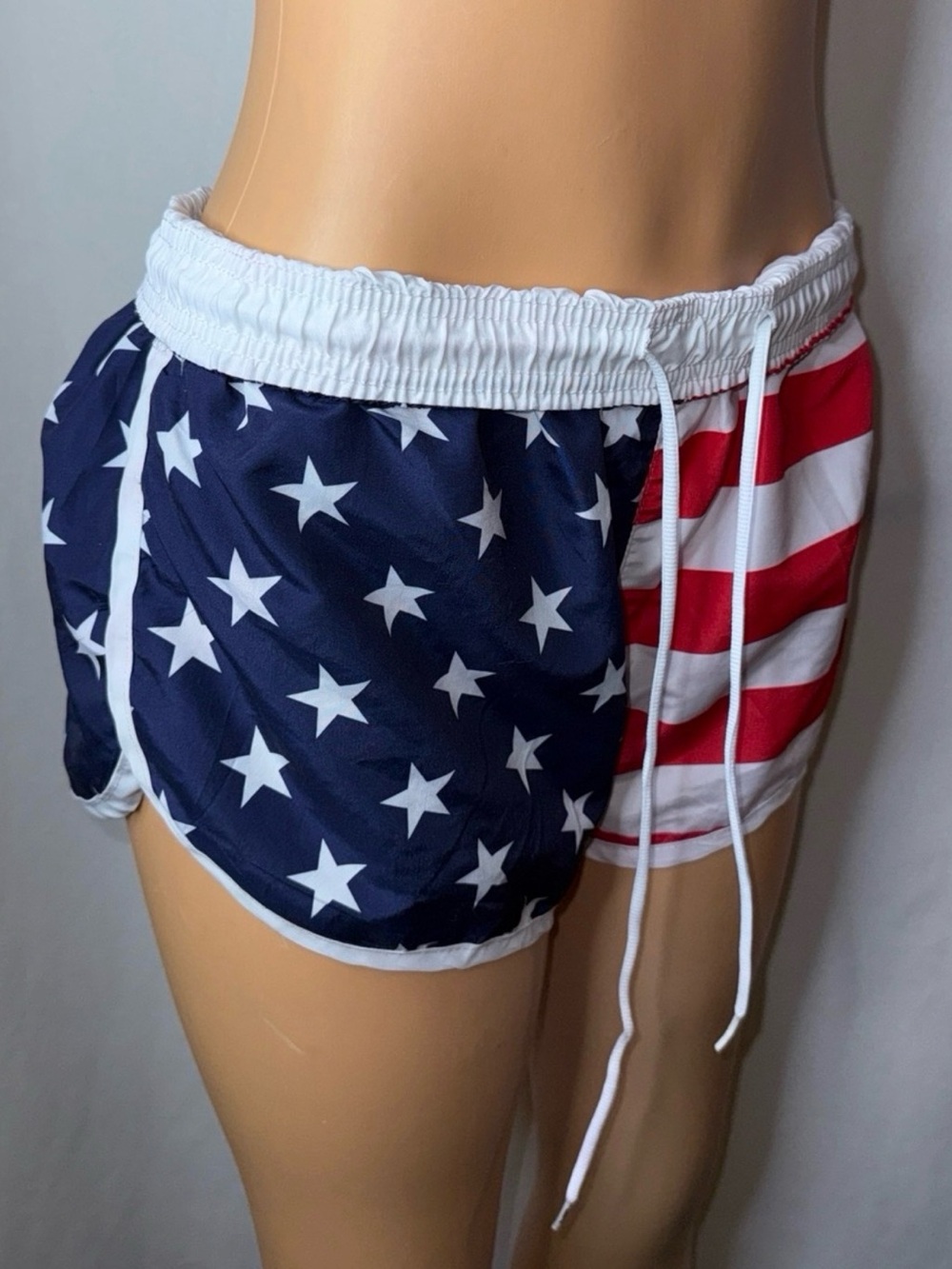 American Flag Women's Athletic Shorts - Red, White & Blue - Picture 2 of 6
